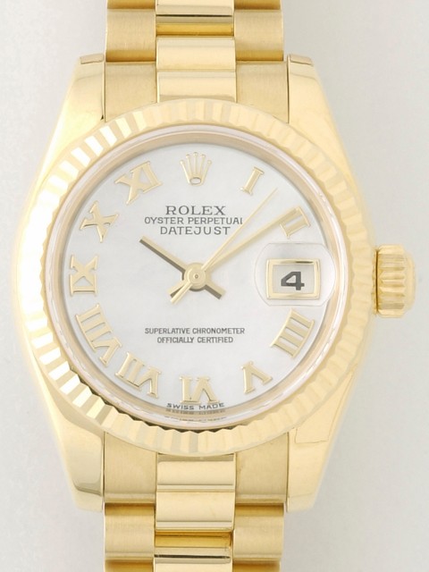 ロレックススーパーコピー ROLEX パーペチュアル デイトジャスト レディース 179178NR ホワイトシェルローマ
