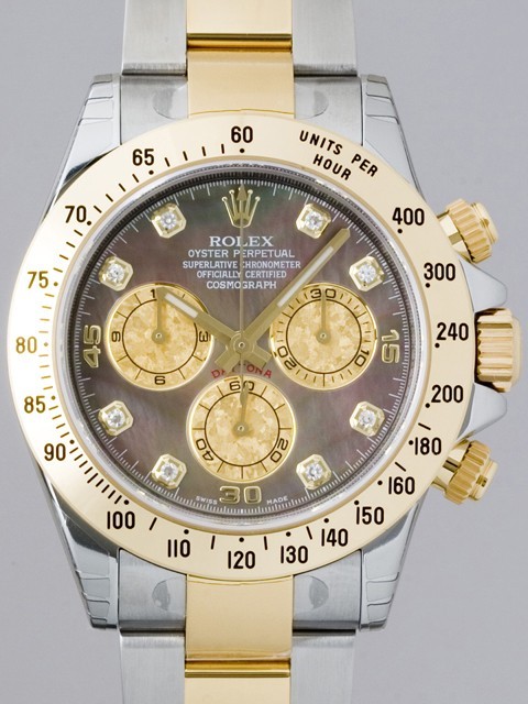 ロレックスコピー ROLEX デイトナ 116523NG ブラックシェル 自動巻 YG/SS