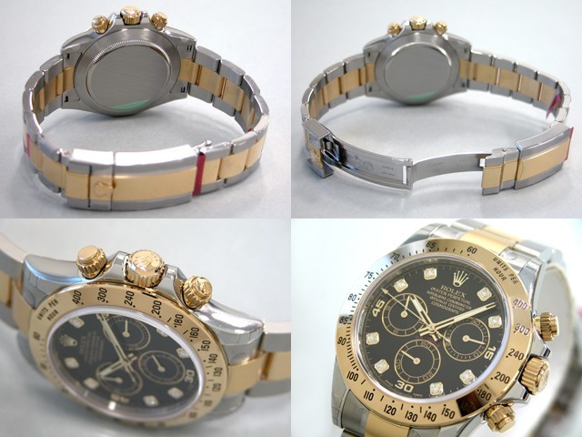 ロレックスコピー ROLEX デイトナ 116523G ブラック YG/SS 自動巻 メンズ