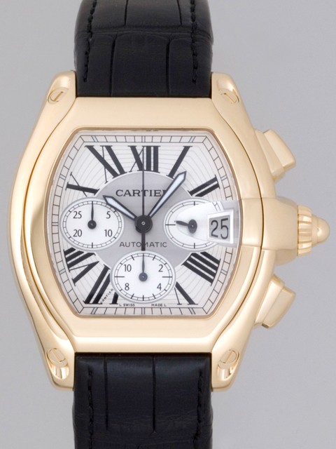 カルティエスーパーコピー Cartier ロードスター W62021Y3 クロノグラフ YG シルバー