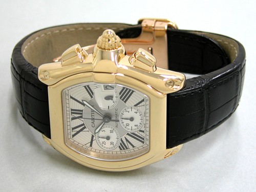 カルティエスーパーコピー Cartier ロードスター W62021Y3 クロノグラフ YG シルバー