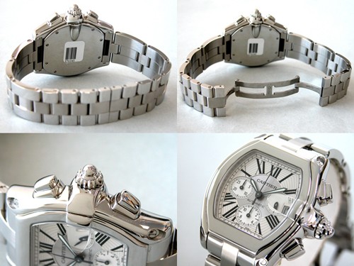 カルティエスーパーコピー Cartier ロードスター W62019X6 クロノグラフ シルバー