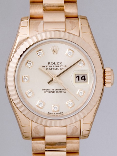 ロレックススーパーコピー ROLEX パーペチュアル デイトジャスト レディース 179175G プレジデントブレス ピンク