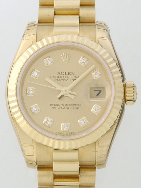 ロレックススーパーコピー ROLEX パーペチュアル デイトジャスト レディース 179178G シャンパン