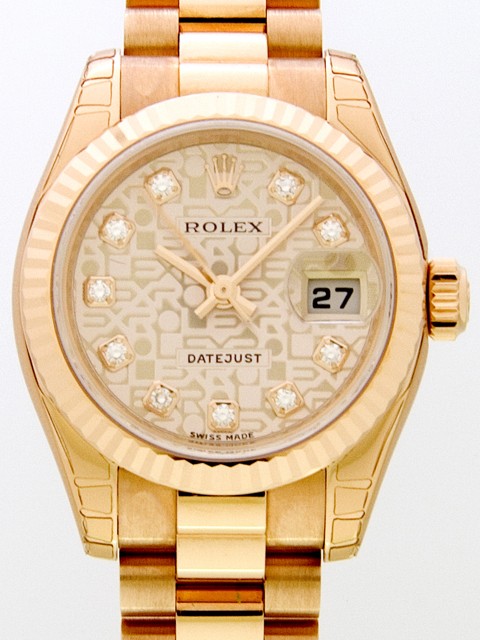 ロレックススーパーコピー ROLEX パーペチュアル デイトジャスト レディース 179175J プレジデントブレス ピンクコンピューター