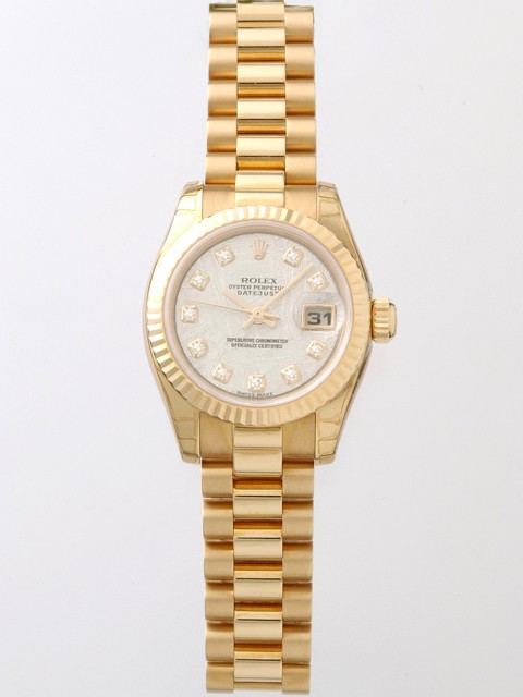 ロレックススーパーコピー ROLEX パーペチュアル デイトジャスト レディース 179175G プレジデントブレス メテオライト