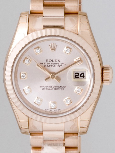 ロレックススーパーコピー ROLEX パーペチュアル デイトジャスト レディース 179175FG プレジデントブレス ピンク