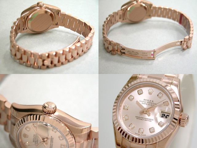 ロレックススーパーコピー ROLEX パーペチュアル デイトジャスト レディース 179175FG プレジデントブレス ピンク