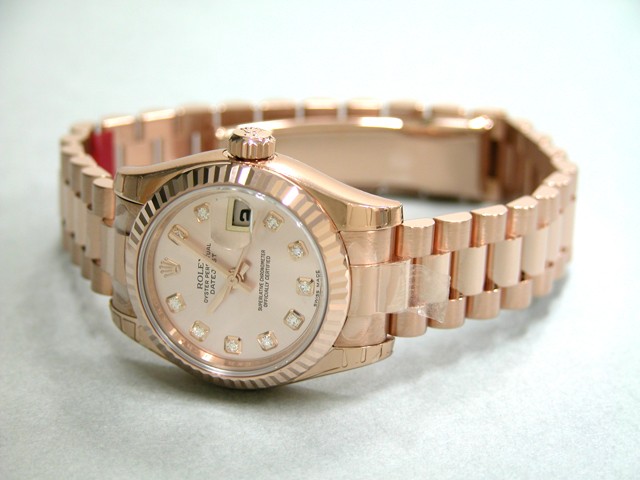 ロレックススーパーコピー ROLEX パーペチュアル デイトジャスト レディース 179175FG プレジデントブレス ピンク