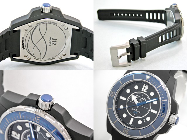 シャネルスーパーコピー j12 マリーン 42mm H2559 ブラックセラミック ブルーベゼル ブラックラバー ブラック
