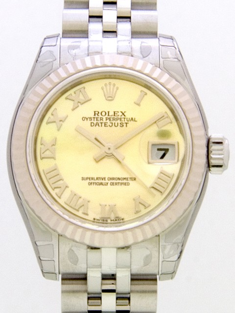ロレックススーパーコピー ROLEX パーペチュアル デイトジャスト レディース 179174NR イエローシェルローマ