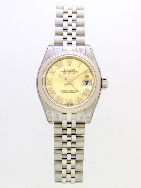 ロレックススーパーコピー ROLEX パーペチュアル デイトジャスト レディース 179174NR イエローシェルローマ