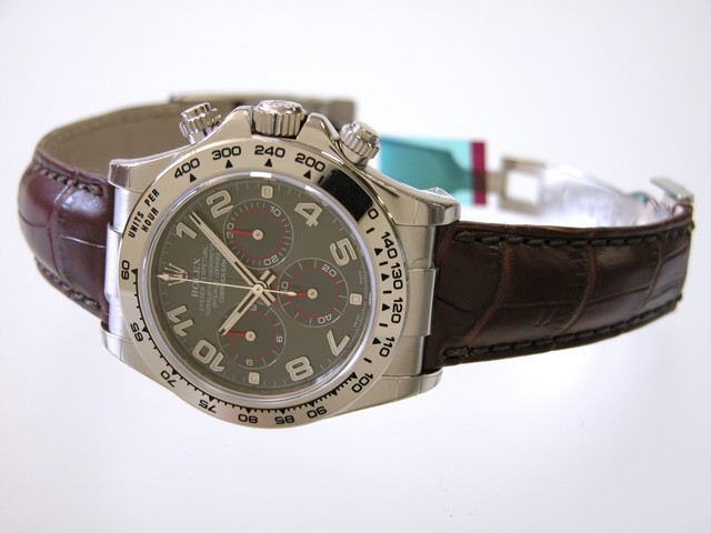 ロレックスコピー ROLEX デイトナ 116519 茶皮 グレーアラビア 自動巻