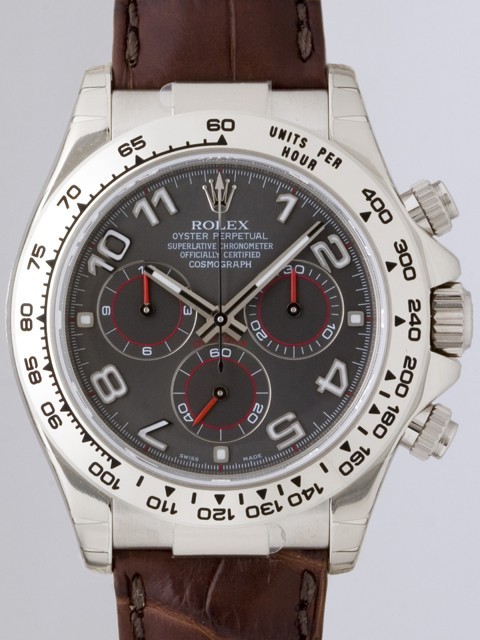 ロレックスコピー ROLEX デイトナ 116519 茶皮 グレーアラビア 自動巻