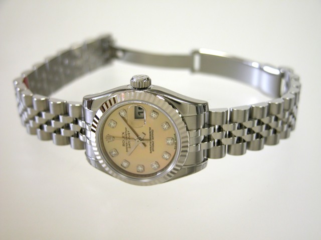 ロレックススーパーコピー ROLEX パーペチュアル デイトジャスト レディース 179174NG イエローシェル