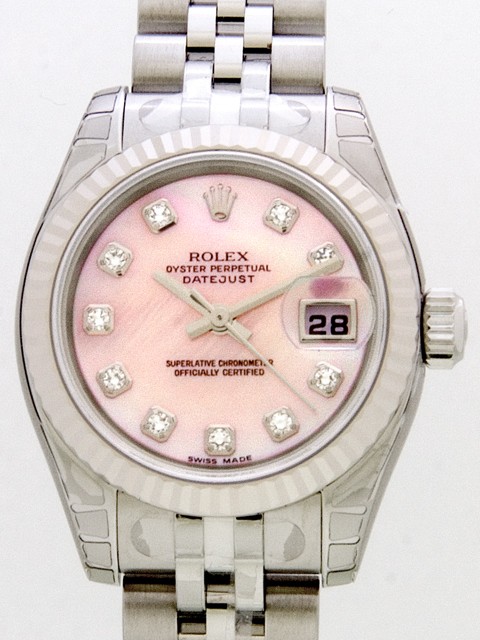 ロレックススーパーコピー ROLEX パーペチュアル デイトジャスト レディース 179174NG ピンクシェル