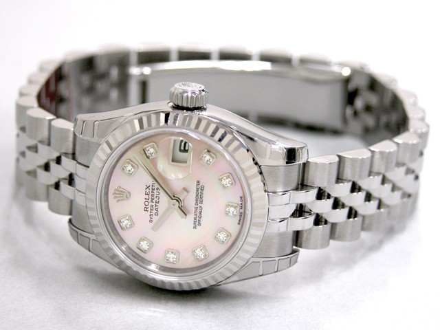 ロレックススーパーコピー ROLEX パーペチュアル デイトジャスト レディース 179174NG ピンクシェル