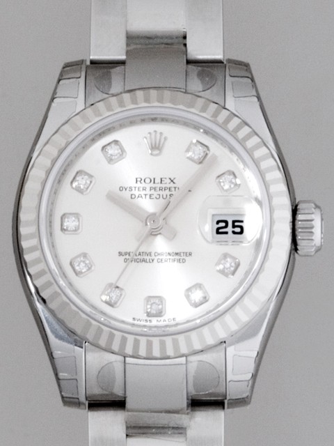 ロレックススーパーコピー ROLEX パーペチュアル デイトジャスト レディース 179174G オイスターブレス シルバー