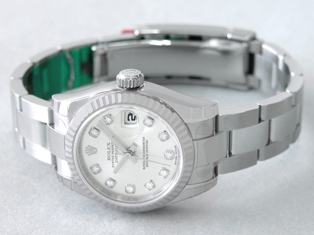 ロレックススーパーコピー ROLEX パーペチュアル デイトジャスト レディース 179174G オイスターブレス シルバー