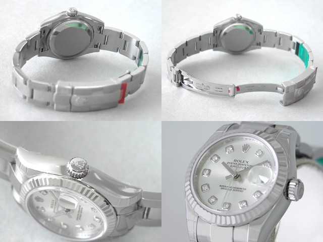ロレックススーパーコピー ROLEX パーペチュアル デイトジャスト レディース 179174G オイスターブレス シルバー