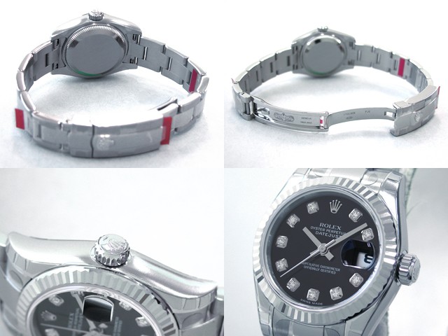 ロレックススーパーコピー ROLEX パーペチュアル デイトジャスト レディース 179174G オイスターブレス ブラック