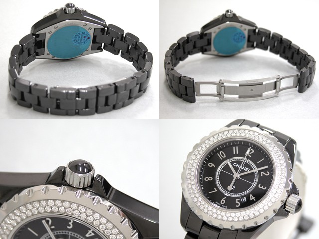 シャネルスーパーコピー j12 H0949 33mm ブラックセラミックブレス ベゼルダイヤ ブラック レディース