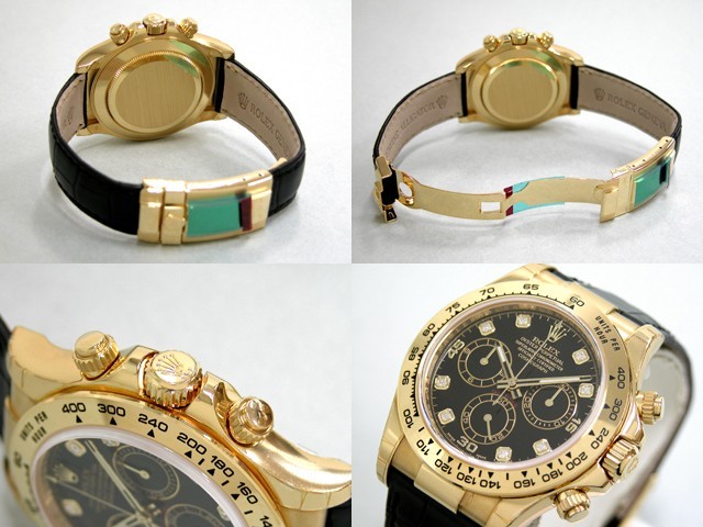 ロレックススーパーコピー ROLEX デイトナ 116518G 黒皮 ブラック