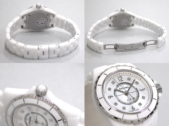 シャネルスーパーコピー CHANEL j12 H2570 29mm ホワイトセラミックブレス 8Pダイヤ ホワイトシェル