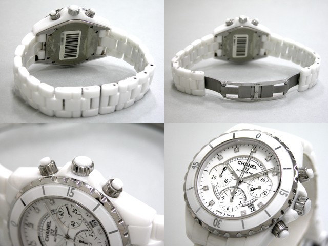 シャネルスーパーコピー j12 H2009 41mm クロノグラフ 9Pダイヤ ホワイトセラミックブレス ホワイト