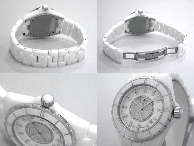 シャネルスーパーコピー j12 H1759 38mm ホワイトセラミックブレス 12Pダイヤ 文字盤センターダイヤ