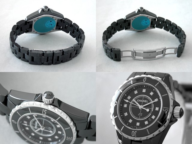 シャネルスーパーコピー j12 H1625 33mm ブラックセラミックブレス １２Ｐダイヤ ブラック