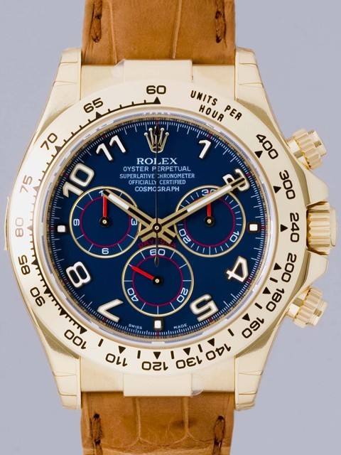 ロレックススーパーコピー ROLEX デイトナ 新色 116518 茶皮 ネイビーアラビア