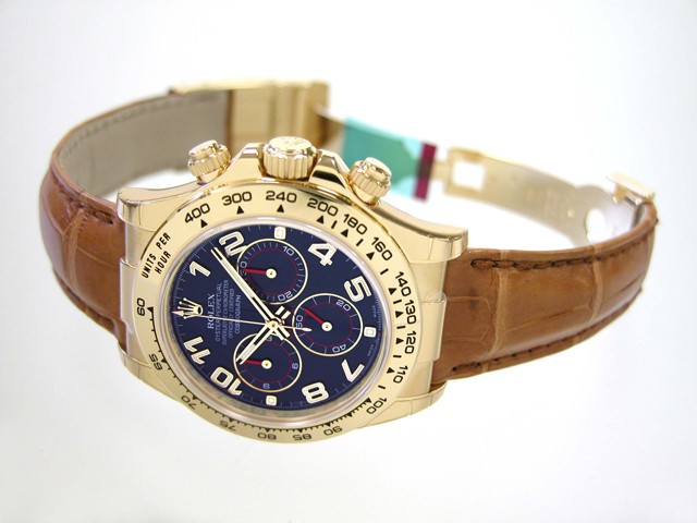 ロレックススーパーコピー ROLEX デイトナ 新色 116518 茶皮 ネイビーアラビア