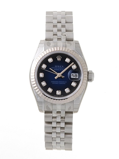 ロレックススーパーコピー ROLEX パーペチュアル デイトジャスト レディース 179174G ブルーグラデーション
