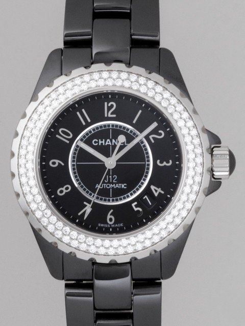 シャネルスーパーコピー j12 H0950 38mm ブラックセラミックブレス ベゼルダイヤ ブラック