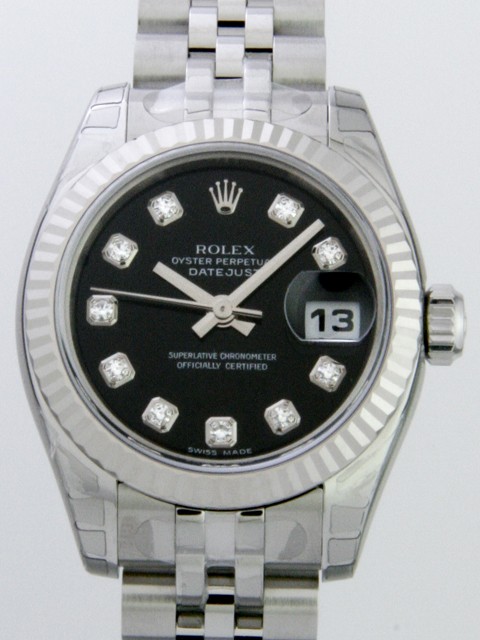ロレックススーパーコピー ROLEX パーペチュアル デイトジャスト レディース 179174G ブラック