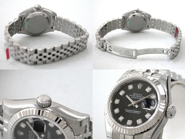 ロレックススーパーコピー ROLEX パーペチュアル デイトジャスト レディース 179174G ブラック