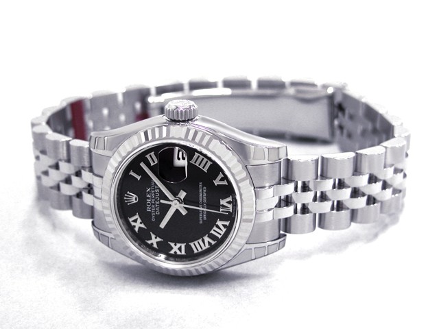 ロレックススーパーコピー ROLEX パーペチュアル デイトジャスト レディース 179174 ブラックビッグローマ
