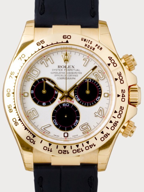 ロレックススーパーコピー ROLEX デイトナ 116518 黒皮 ホワイトアラビア/黒目