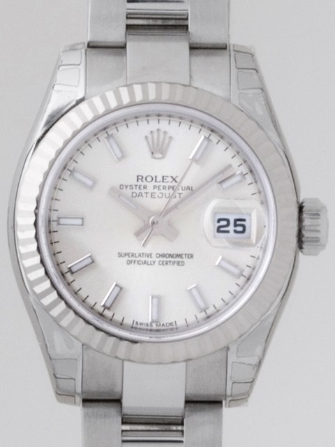 ロレックススーパーコピー ROLEX パーペチュアル デイトジャスト レディース 179174 オイスターブレス シルバーバー