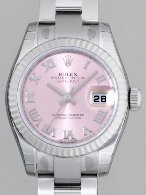 ロレックススーパーコピー ROLEX パーペチュアル デイトジャスト レディース 179174 オイスターブレス ピンクローマ