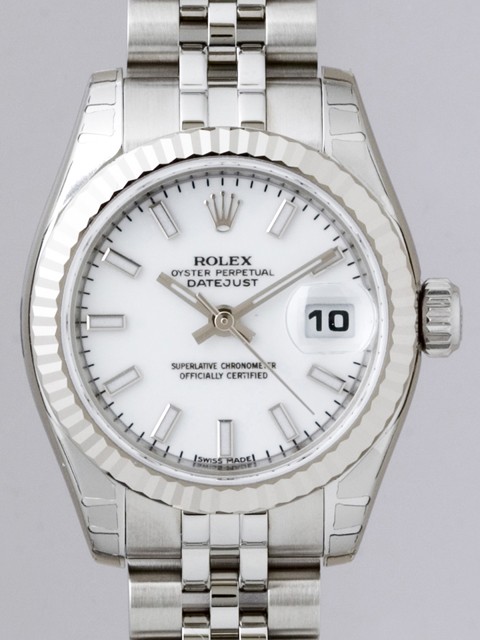 ロレックススーパーコピー ROLEX パーペチュアル デイトジャスト レディース 179174 ホワイトバー