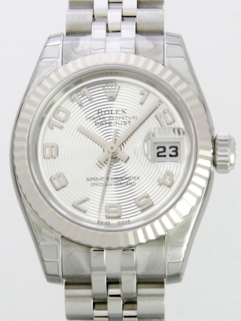 ロレックススーパーコピー ROLEX パーペチュアル デイトジャスト レディース 179174 シルバーコンセントリックアラビア