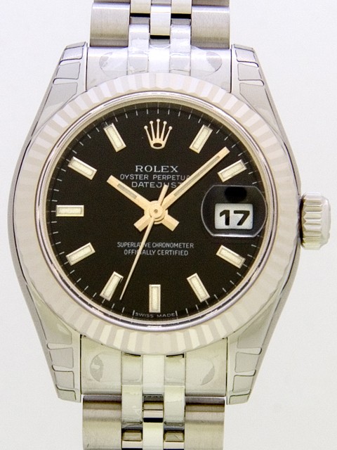 ロレックススーパーコピー ROLEX パーペチュアル デイトジャスト レディース 179174 ブラックバー