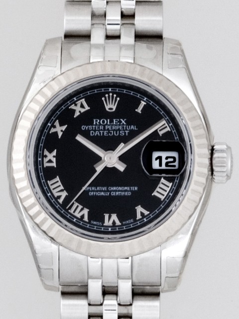 ロレックススーパーコピー ROLEX パーペチュアル デイトジャスト レディース 179174 ブラックローマ