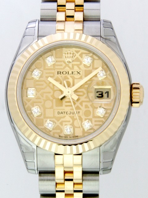 ロレックススーパーコピー ROLEX パーペチュアル デイトジャスト レディース 179173J シャンパンコンピューター