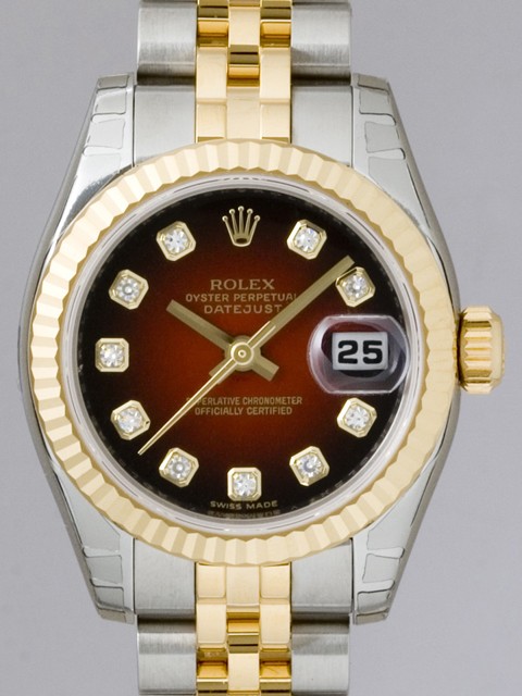 ロレックススーパーコピー ROLEX パーペチュアル デイトジャスト レディース 179173G レッドグラデーション