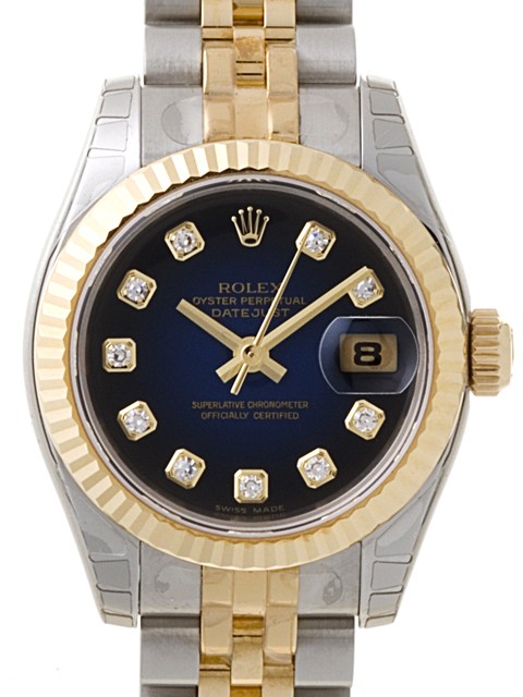 ロレックススーパーコピー ROLEX パーペチュアル デイトジャスト レディース 179173G ブルーグラデーション