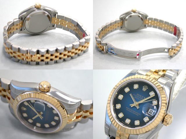 ロレックススーパーコピー ROLEX パーペチュアル デイトジャスト レディース 179173G ブルーグラデーション