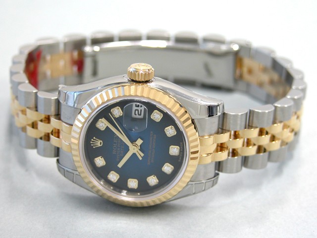 ロレックススーパーコピー ROLEX パーペチュアル デイトジャスト レディース 179173G ブルーグラデーション